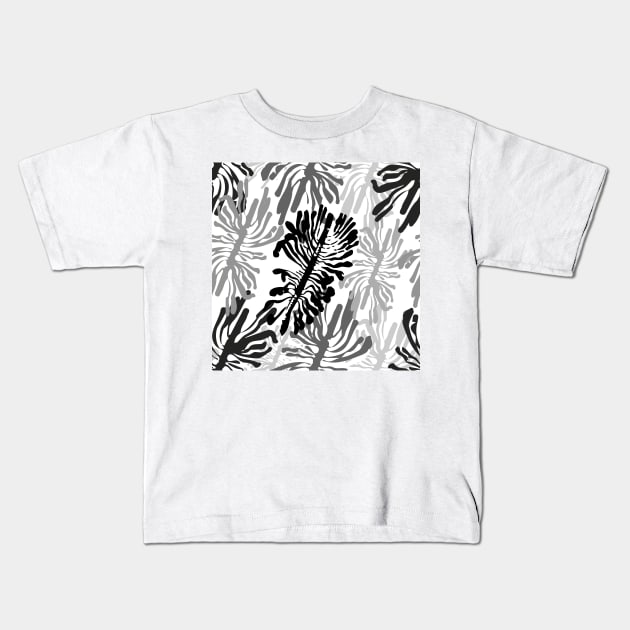 Bark beetle galleries seamless pattern Kids T-Shirt by Avisnanna